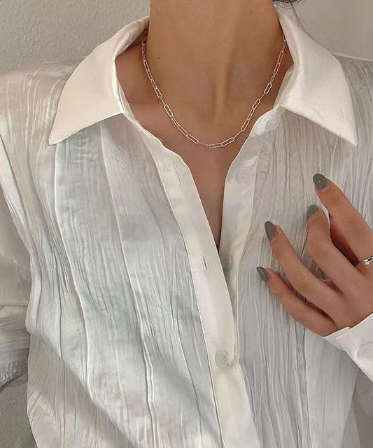 Edle Champagner-Halskette aus Sterlingsilber, zweiteilig