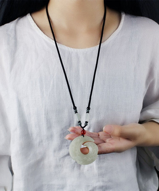 Classy Cyan Jade Crystal Pendant Necklace