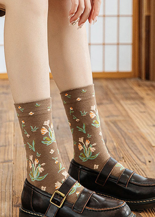 Klassische Crew-Socken aus Jacquard-Baumwolle mit modischem Muster