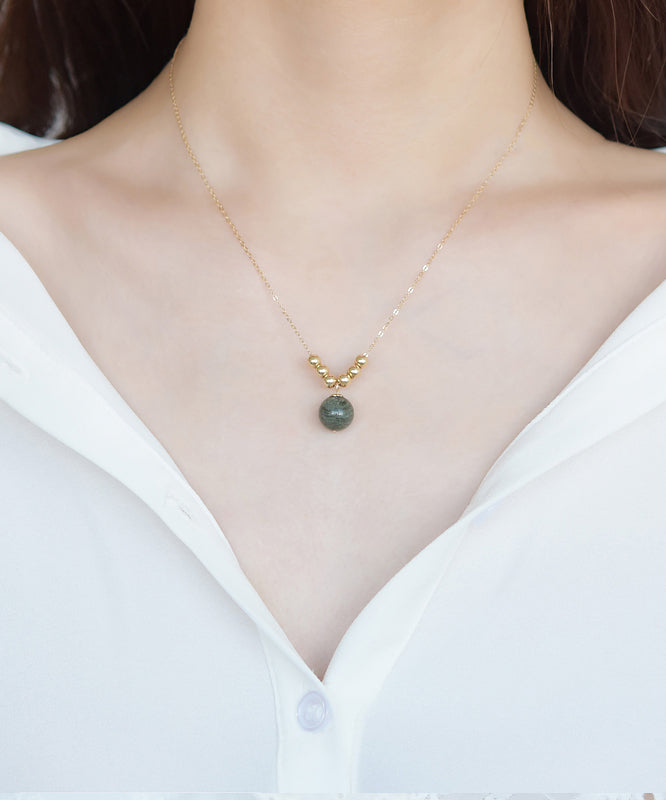 Classy Gold 14K Gold Kristall Anhänger Halskette