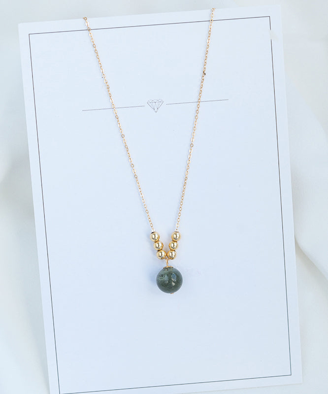 Classy Gold 14K Gold Kristall Anhänger Halskette