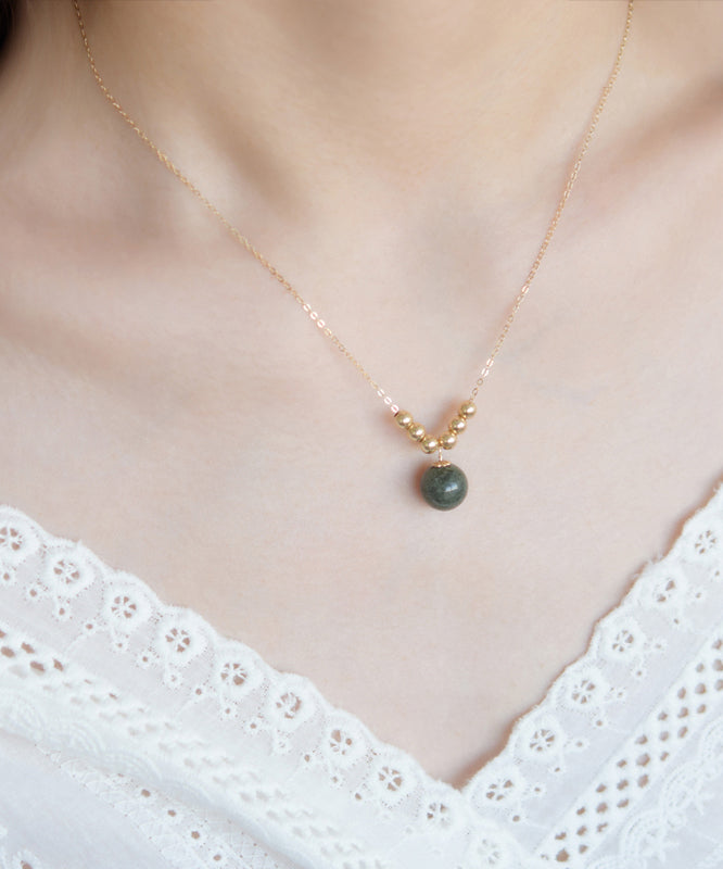 Classy Gold 14K Gold Kristall Anhänger Halskette