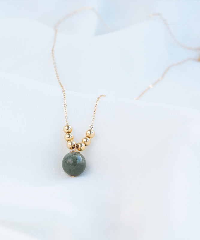 Classy Gold 14K Gold Kristall Anhänger Halskette