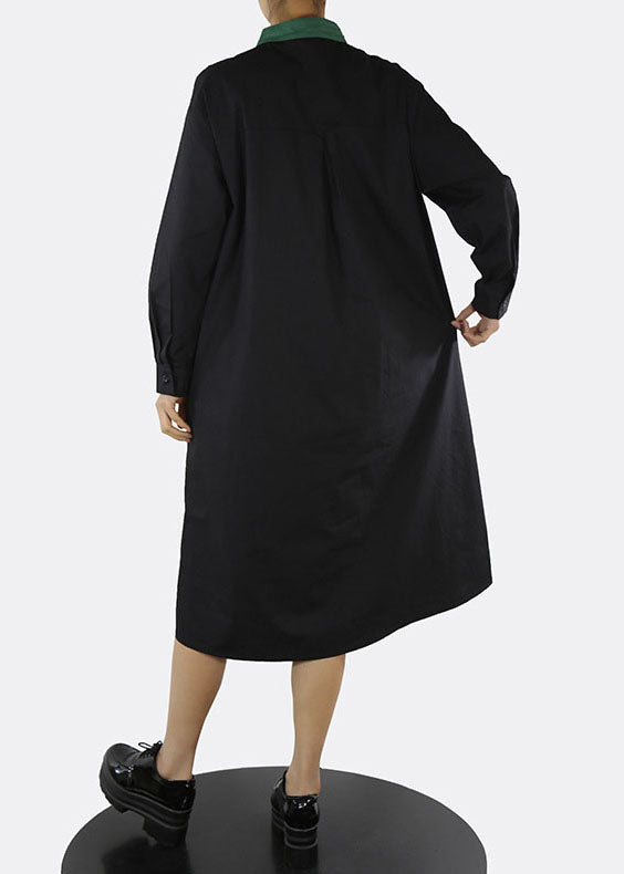 Edle Grüne Stehkragen taste Patchwork hemd Kleider Frühling