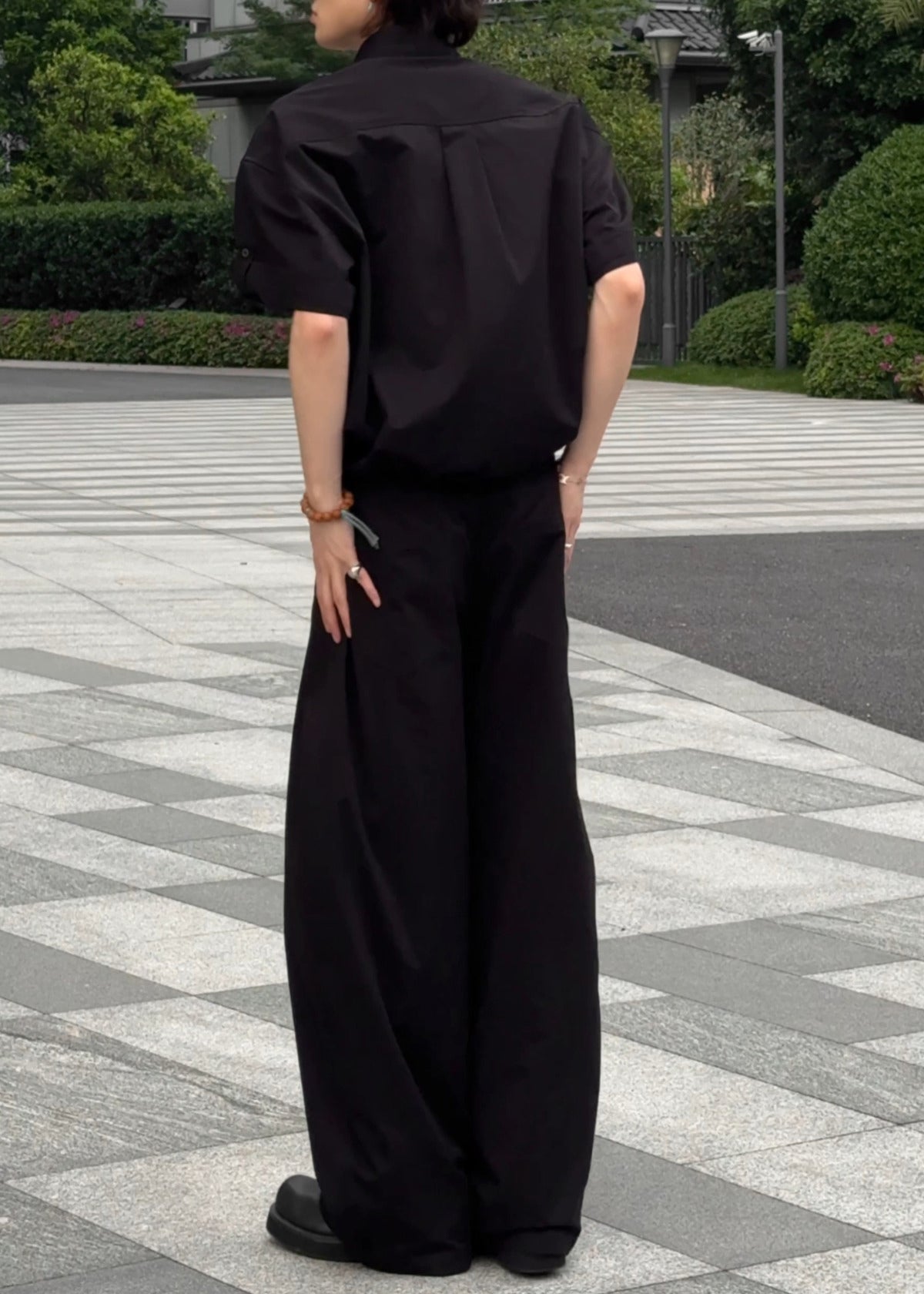 Classy Khaki Oversized Cotton Men Two Pieces Set Fall