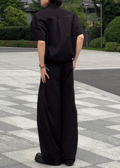 Classy Khaki Oversized Cotton Men Two Pieces Set Fall