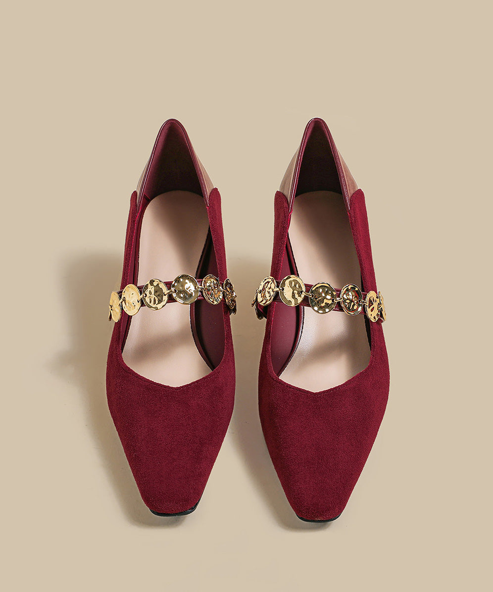 Edle Mulberry-Sneaker aus grobem Wildleder mit bequemer, quadratischer Zehenpartie