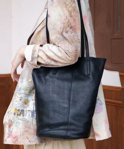 Classy Orange Large Capacity Durable Leather Bucket Bag