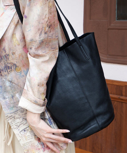 Classy Orange Large Capacity Durable Leather Bucket Bag