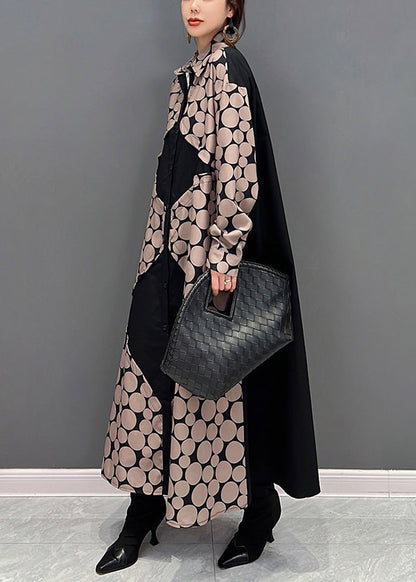 Edler Peter Pan Kragen Dot Button Urlaub Maxi Shirts Kleider Frühling