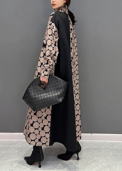 Edler Peter Pan Kragen Dot Button Urlaub Maxi Shirts Kleider Frühling