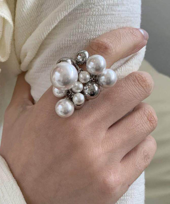 Classy Silk Alloy Pearl Beading Tassel Rings