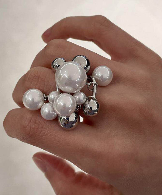 Classy Silk Alloy Pearl Beading Tassel Rings