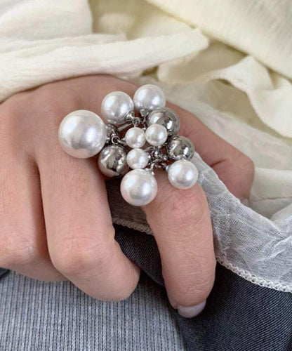 Classy Silk Alloy Pearl Beading Tassel Rings