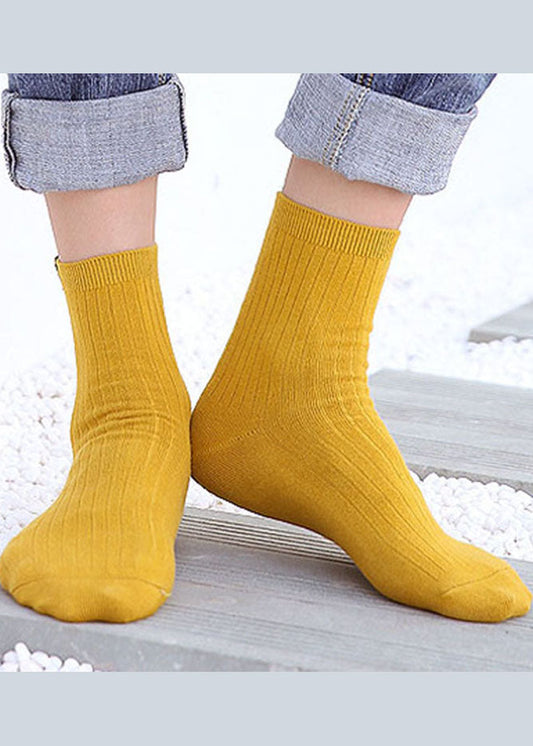 Edle, einfarbige Crew-Socken aus Baumwolle