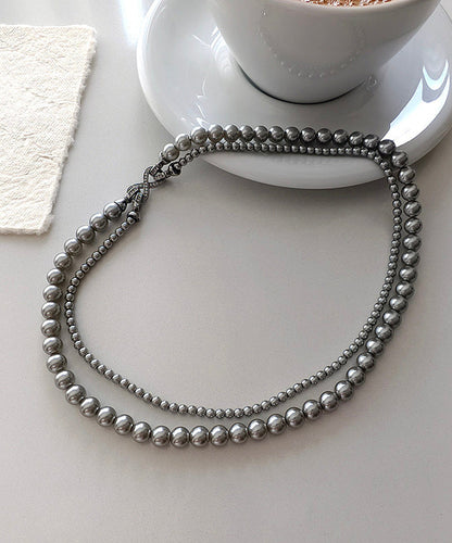 Classy White Alloy Pearl Beading Mltiple Ways To Wear Bead Necklace