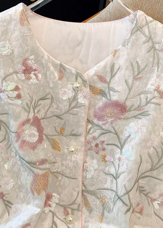 Chaleco elegante de piel peluda bordada en blanco con patchwork esponjoso para otoño