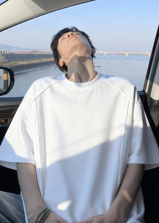 Classy White Oversized Cotton Men Moisture Wicking Shirts Half Sleeve