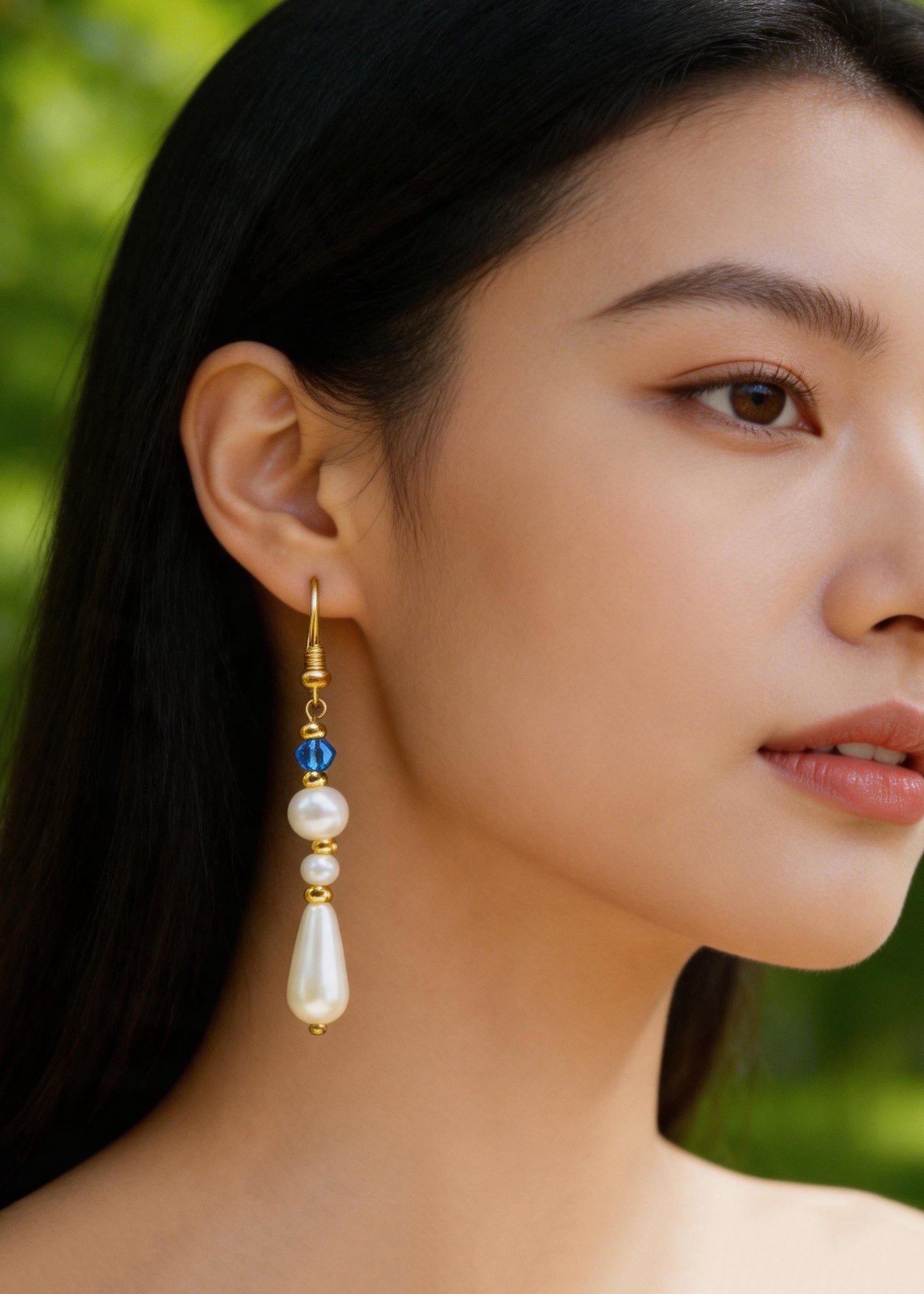 Classy White Pearl Long Tasseled Drop Earrings