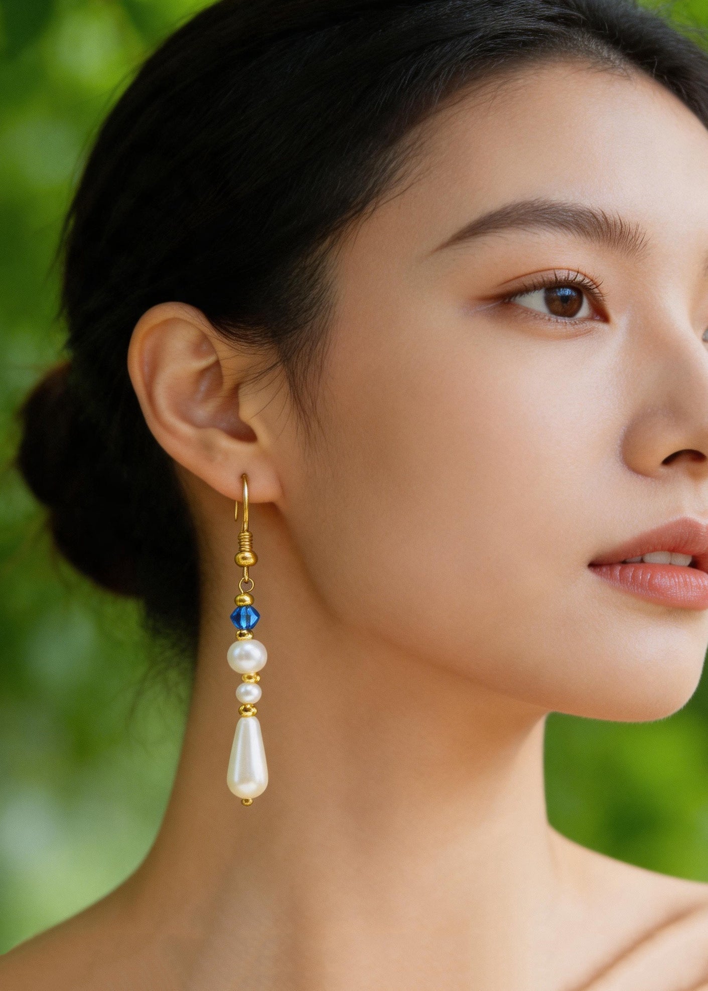Classy White Pearl Long Tasseled Drop Earrings