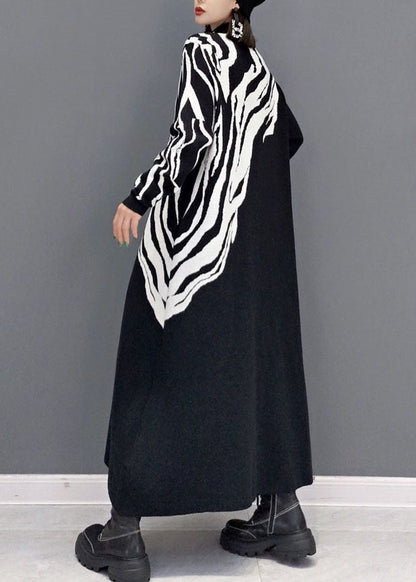 Edle weiße Print Strickpullover Kleider Frühling