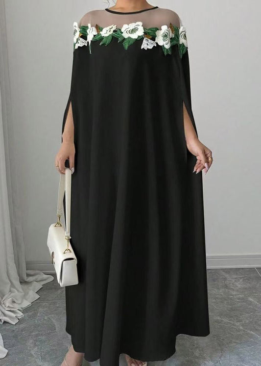 Classy White Tulle Patchwork Floral Maxi Dresses Spring