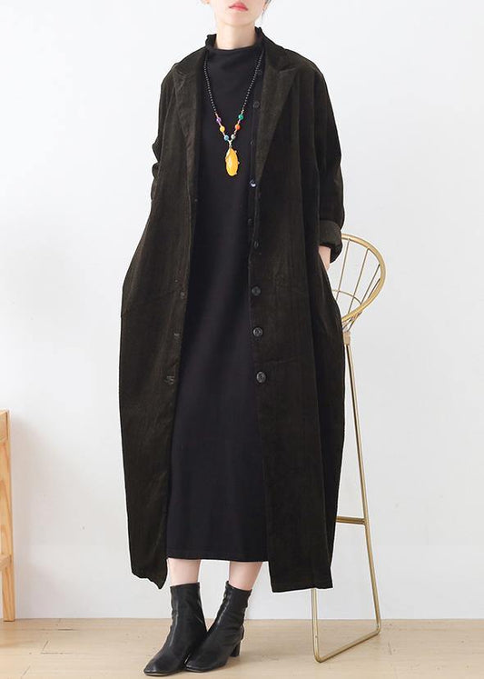 Classy army green  clothes For Women Fashion Ideas Notched patchwork coat - SooLinen