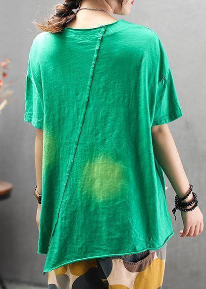 Classy cotton clothes Boho Round Neck Loose Casual Irregular Blouse - SooLinen