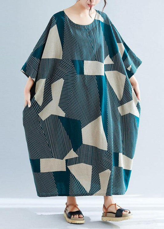 Classy green asymmetric linen dresses o neck Maxi summer Dress - SooLinen