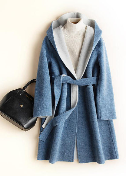 Classy hooded pockets fine fall clothes red oversized outwears - SooLinen