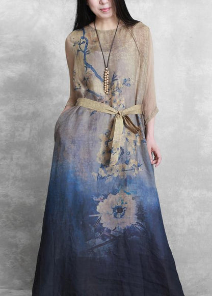 Classy o neck tie waist dress Tutorials nude print Dresses - SooLinen