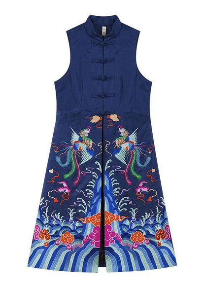 Classy red Plus Size Long coats Work side open embroidery outwear - SooLinen