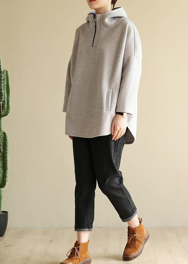 Classy zippered cotton spring clothes For Women Tutorials black blouse - SooLinen