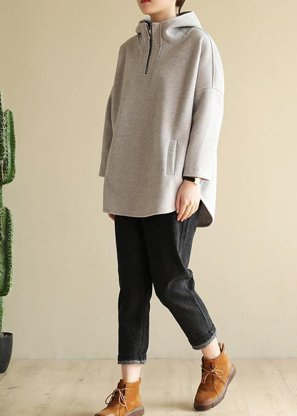 Classy zippered cotton spring clothes For Women Tutorials black blouse - SooLinen