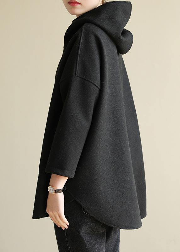 Classy zippered cotton spring clothes For Women Tutorials black blouse - SooLinen