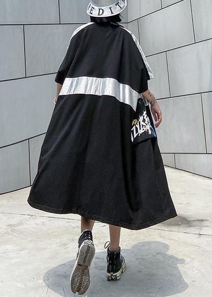 Classy zippered pockets Fine trench coat black baggy summer coats - SooLinen