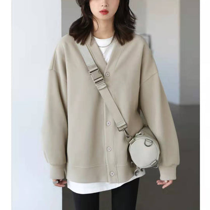 Edle Khaki-Tuniken für Damen mit Stehkragen und Button-Down-Tunikahemden