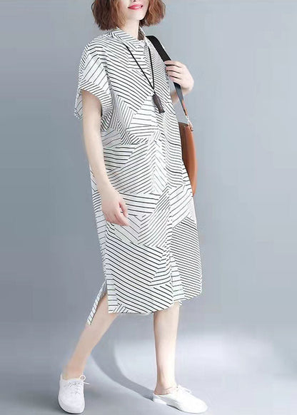 Edle schwarze Chiffon-Kleidung für Damen, lässig, für die Arbeit, Stehkragen, Sommerkleid