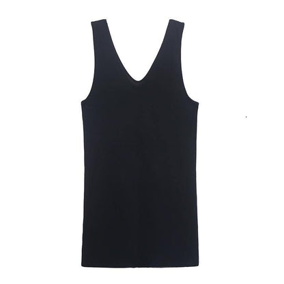 Club Black V Neck Cotton long Maxi Dress - SooLinen