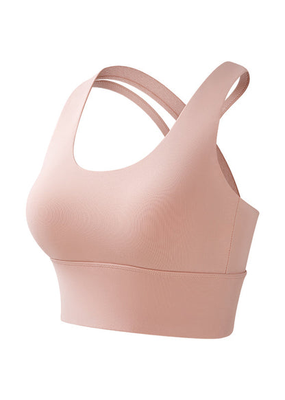 Club Pink O-Neck Solid Bra Crop Top