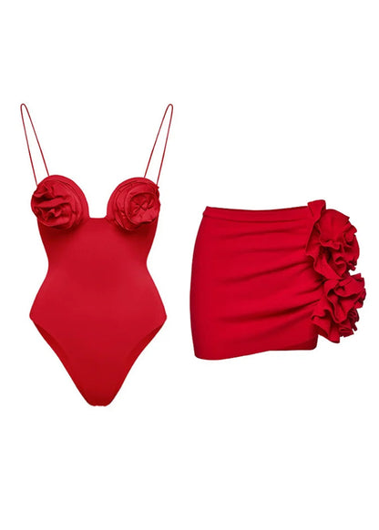Club Red Rose Holiday Spaghetti Strap Slips Lingerie Sets