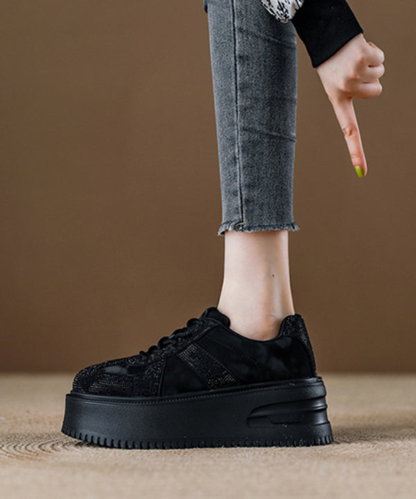 Schnürschuhe aus Wildleder mit Zirkonia-Verzierung für flache Füße, kaffeefarben, für flache Füße