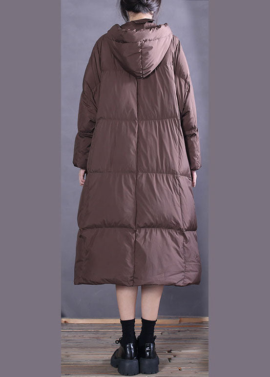 Chocolate Pockets Duck Down Daunenmantel mit Reißverschluss für den Winter