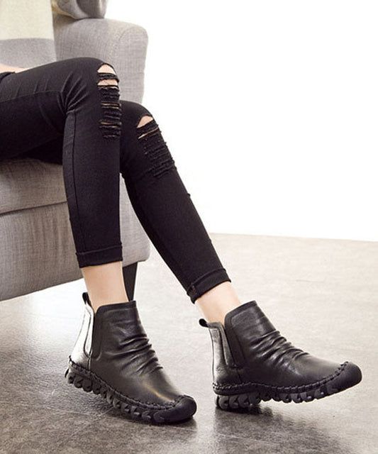 Bequeme Spleißstiefel Braune Stiefeletten aus Rindsleder