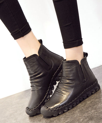 Bequeme Spleißstiefel Braune Stiefeletten aus Rindsleder