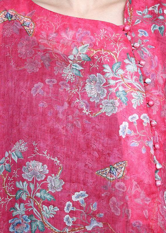 Comfy Black Retro Print Oriental Summer Chiffon Summer Dress - SooLinen