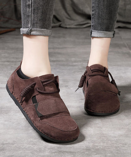 Bequeme flache Schuhe für Damen aus grauem Rindsleder