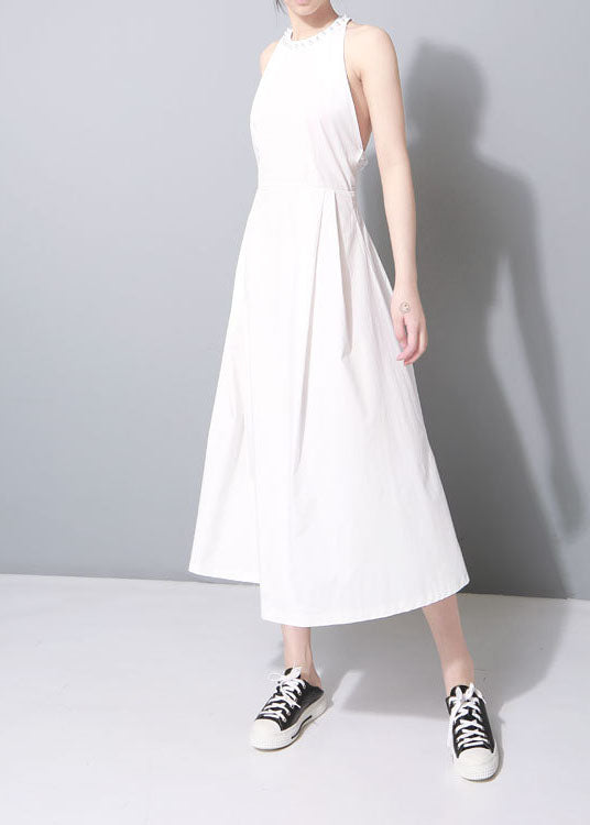 Bequeme Khaki Nagelperlen Patchwork Herbst Maxikleider Ärmellos