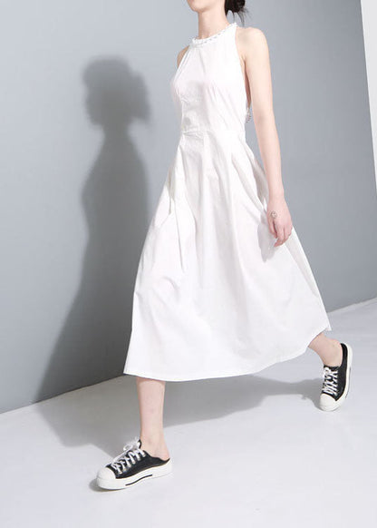 Bequeme Khaki Nagelperlen Patchwork Herbst Maxikleider Ärmellos