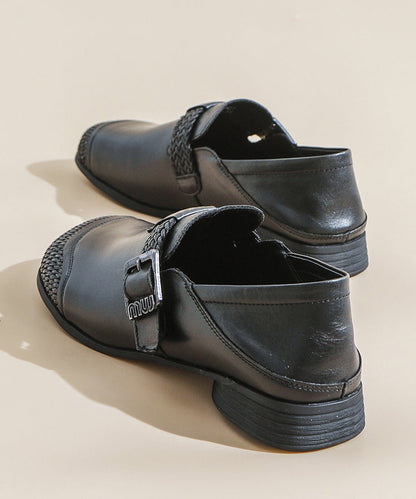 Comfy Splicing Loafers Women Red Cowhide Leather